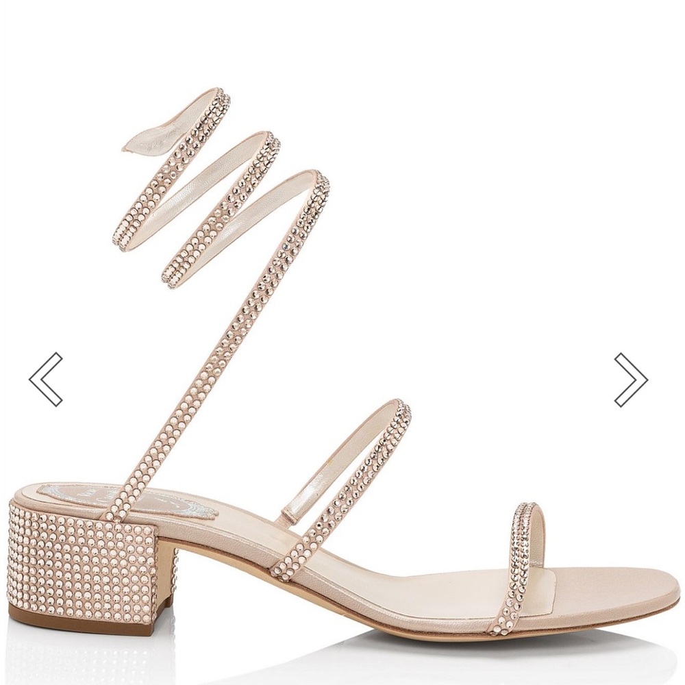 Rene Caovilla Cream Stiletto Sandals